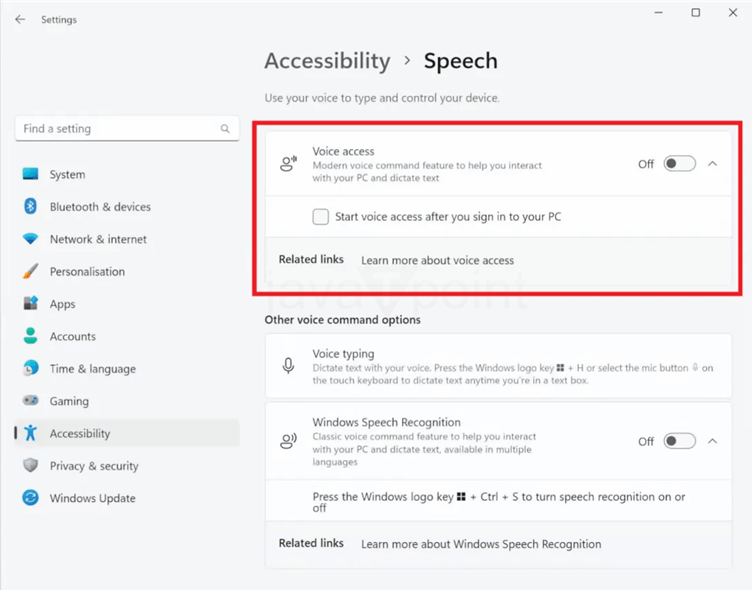 How To Use Your Voice For Commands And Typing In Windows - Javatpoint