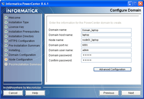 Installation of Informatica PowerCenter