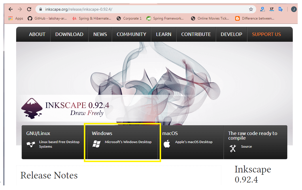 Installation of Inkscape Software