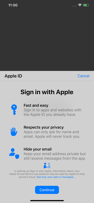 Sign-in with Apple using swift