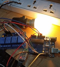 IoT project of controlling home light using Bluetooth module, Arduino device, and 4 Channel relay module
