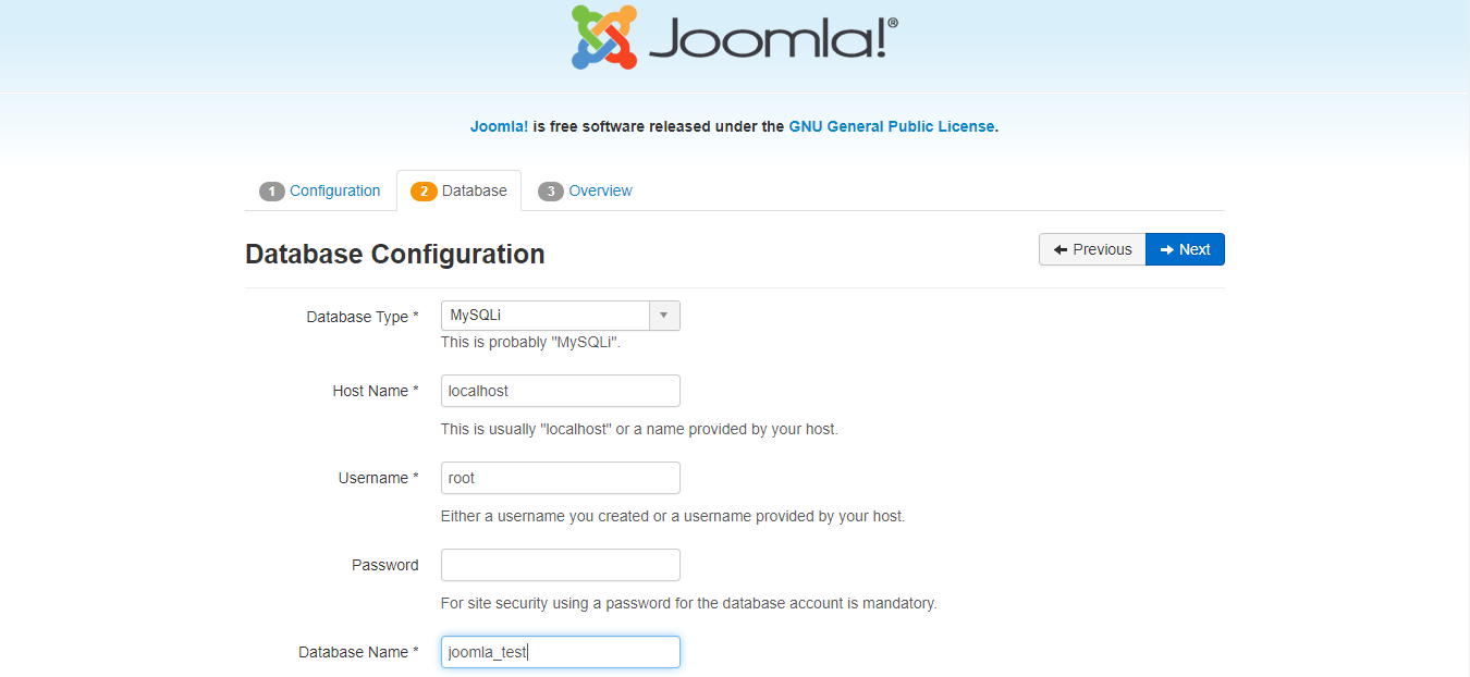 Joomla Installation on Windows