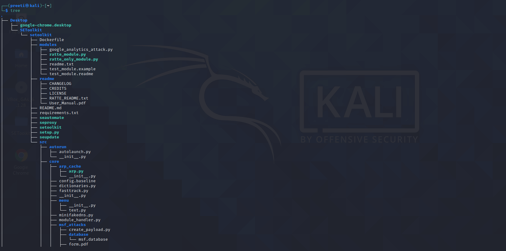 Kali Linux Tree Command