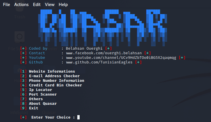 Quasar Tool in Kali Linux