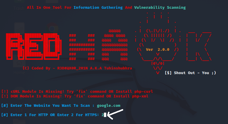 Red Hawk-Information Gathering and Vulnerability Scanning Tool in Kali Linux