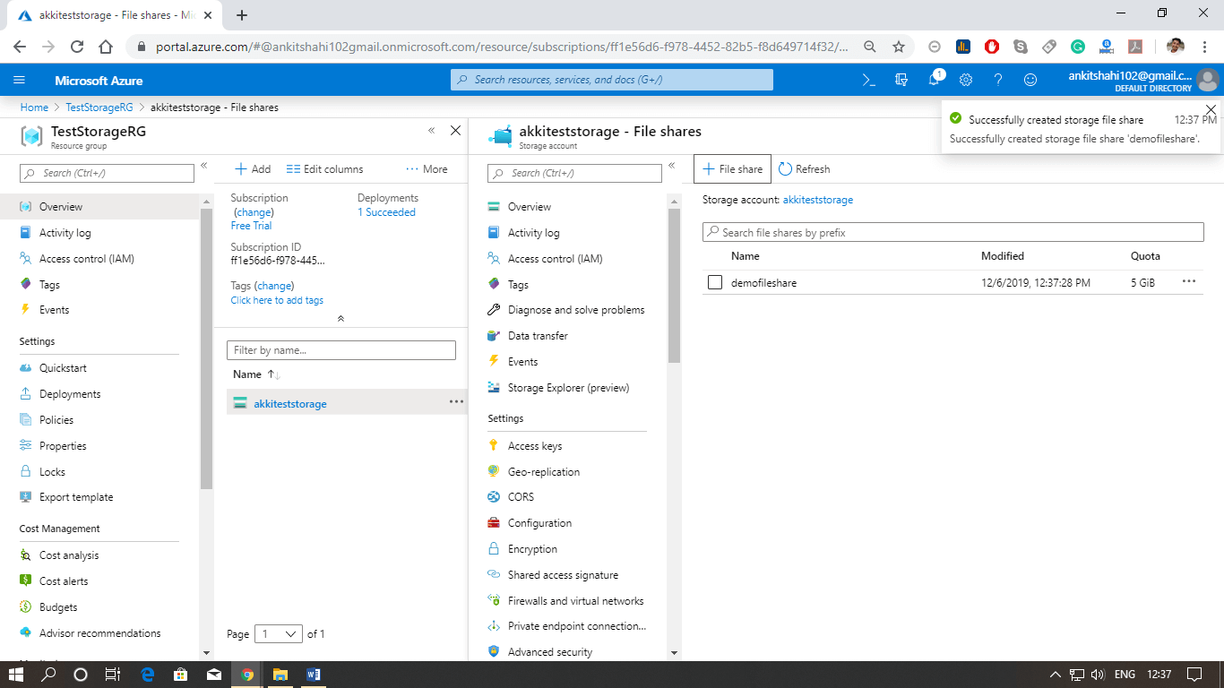 Azure File Storage Service