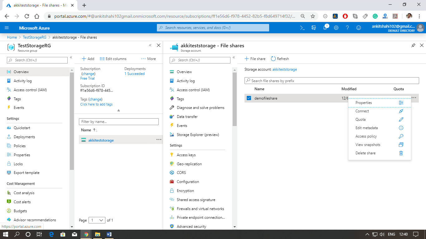 Azure File Storage Service