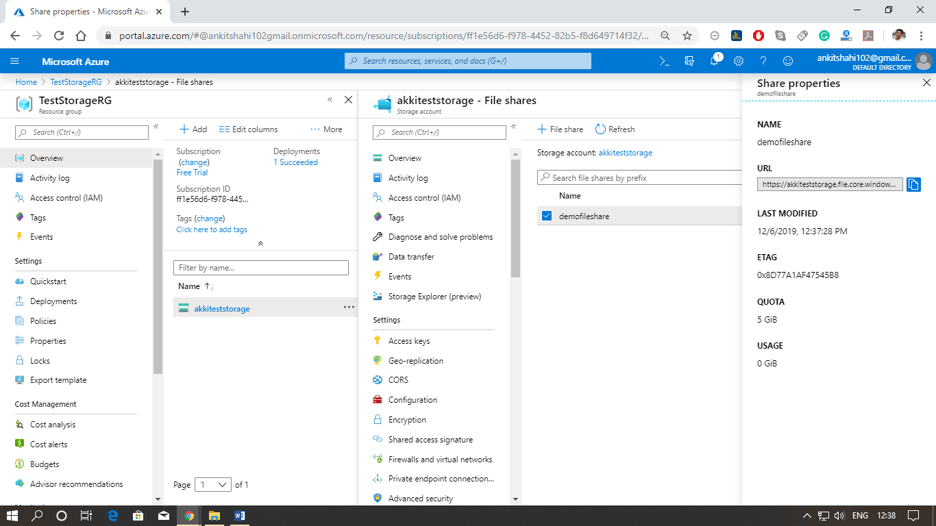 Azure File Storage Service