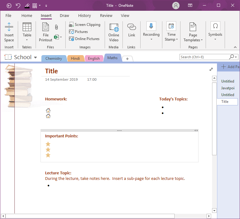 onenote templates download free