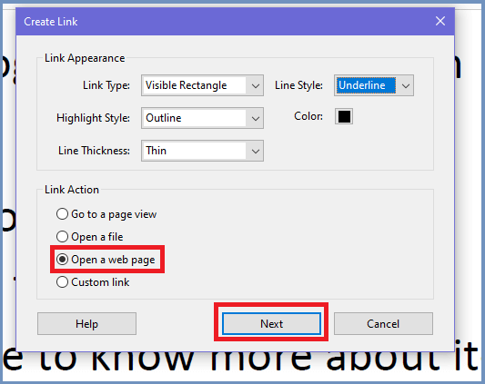 Add Hyperlink in PDF
