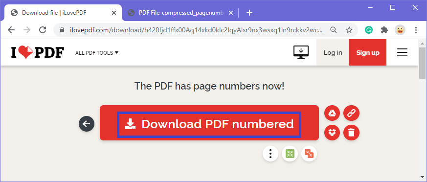 Add Page Numbers on PDF