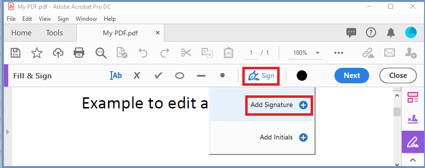 how to insert signature in pdf free