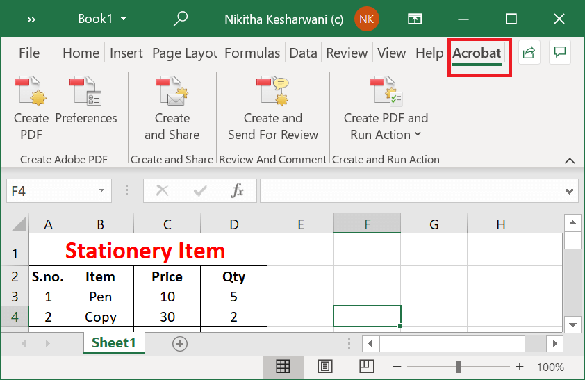 How to Convert Excel to PDF - Javatpoint