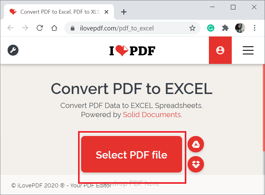 Convert PDF to Excel