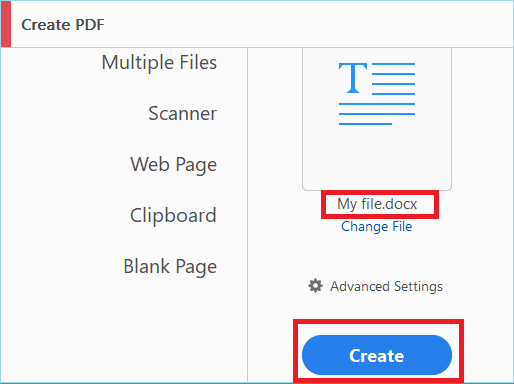 Convert Word to PDF