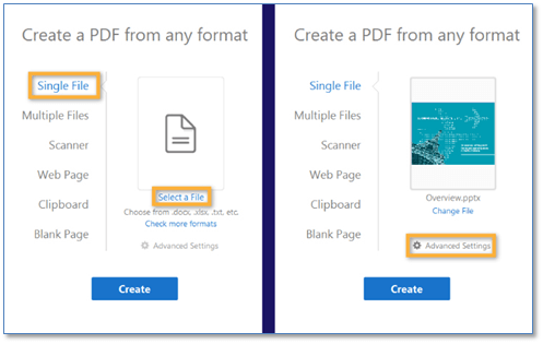 Create a PDF