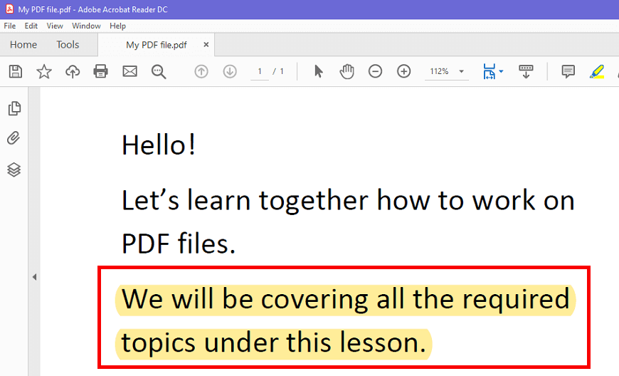 Highlight Text in PDF