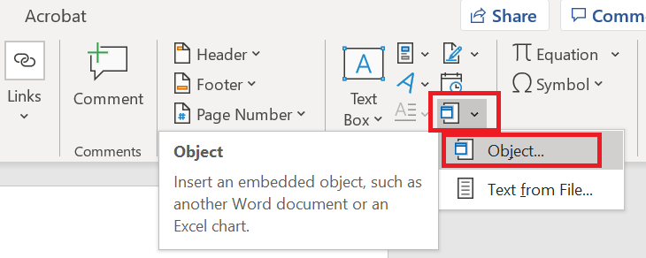 Insert PDF into Word File