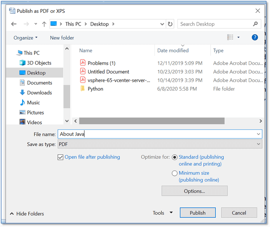 Java Write File Read, PDF, Filename