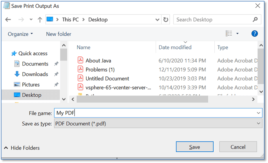 Save a PDF