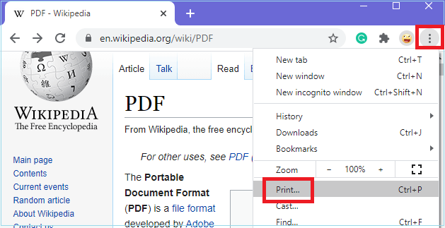 Save a Webpage as a PDF