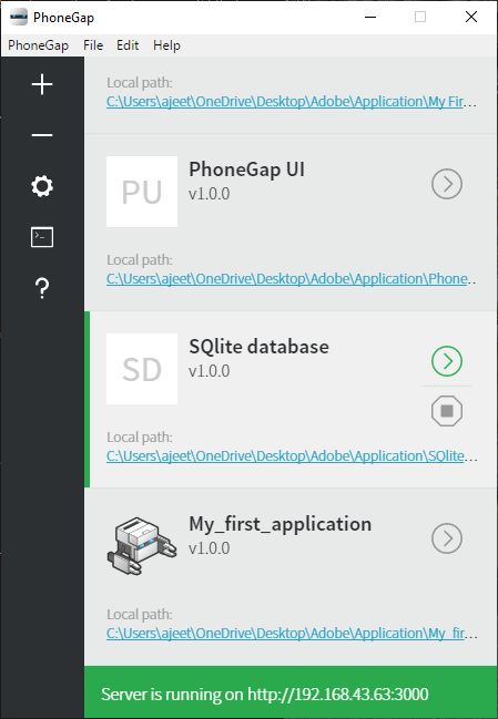 Creating a table and storing data in PhoneGap