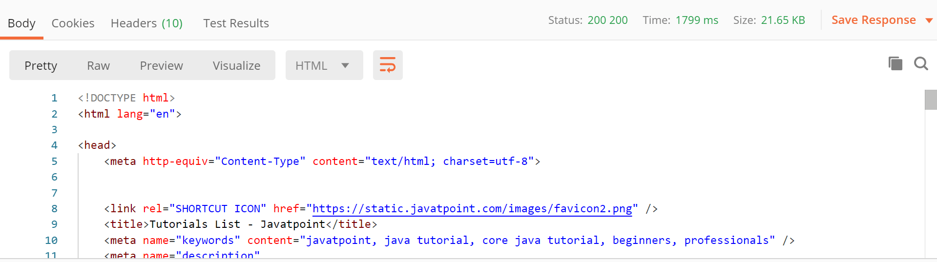 Response In Postman Javatpoint