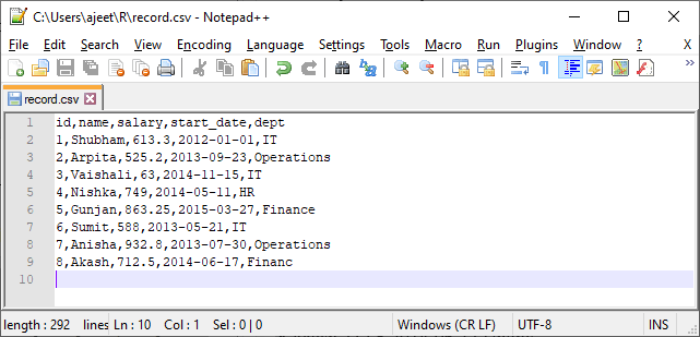 rarify from csv