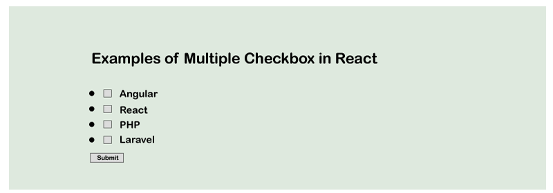 React Multiple Checkbox