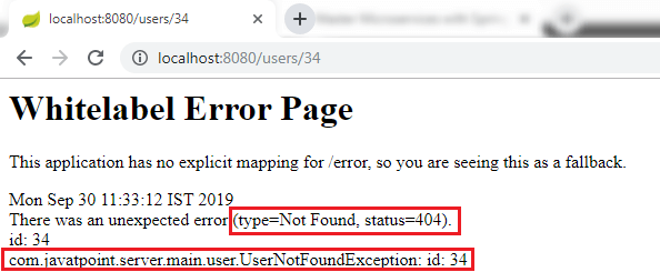 Implementing Exception Handling- 404 Resource Not Found