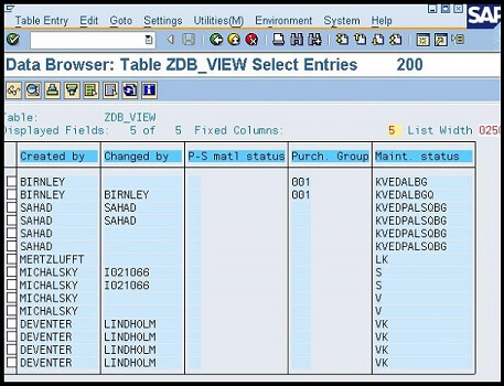 Database Views in ABAP