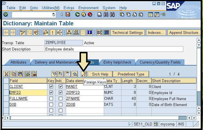 Foreign Key in SAP ABAP