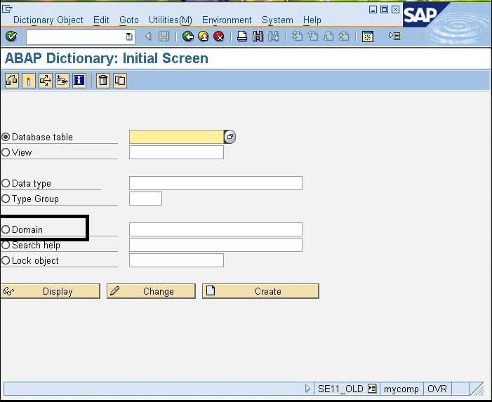 SAP ABAP Domain