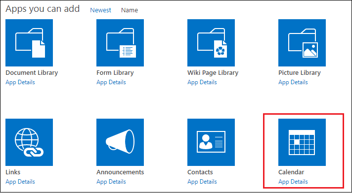 Create a Calendar in SharePoint