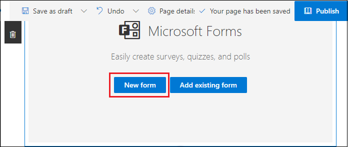 Create Microsoft FORMS in SharePoint