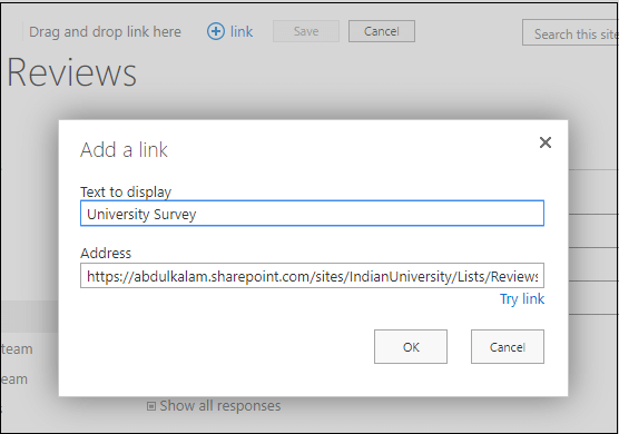 Create a Survey in SharePoint