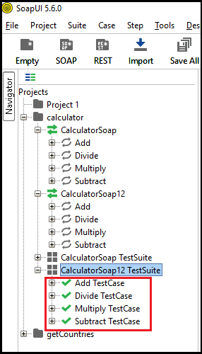 SoapUI Test Structure