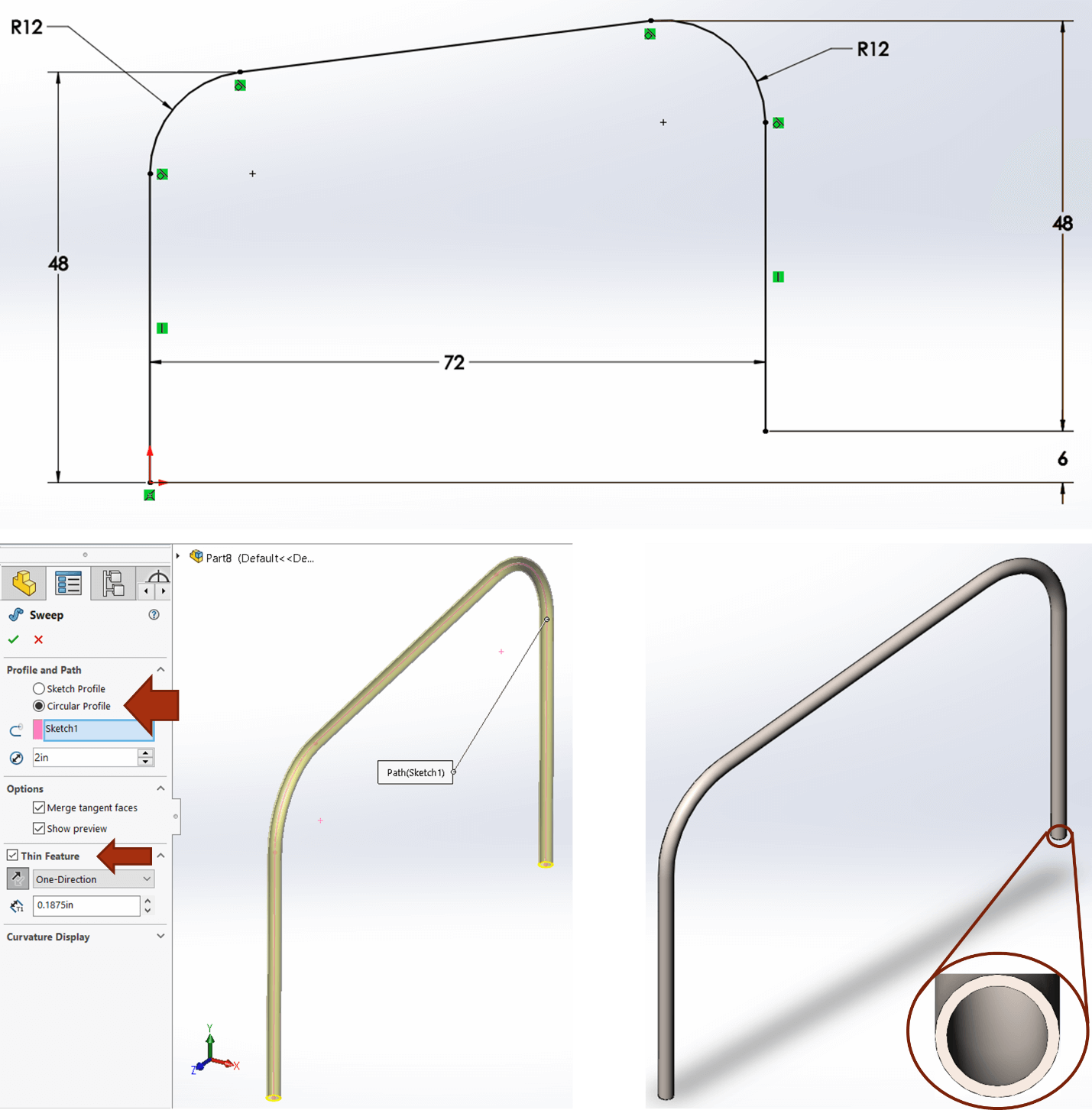 Sweep command in SolidWorks