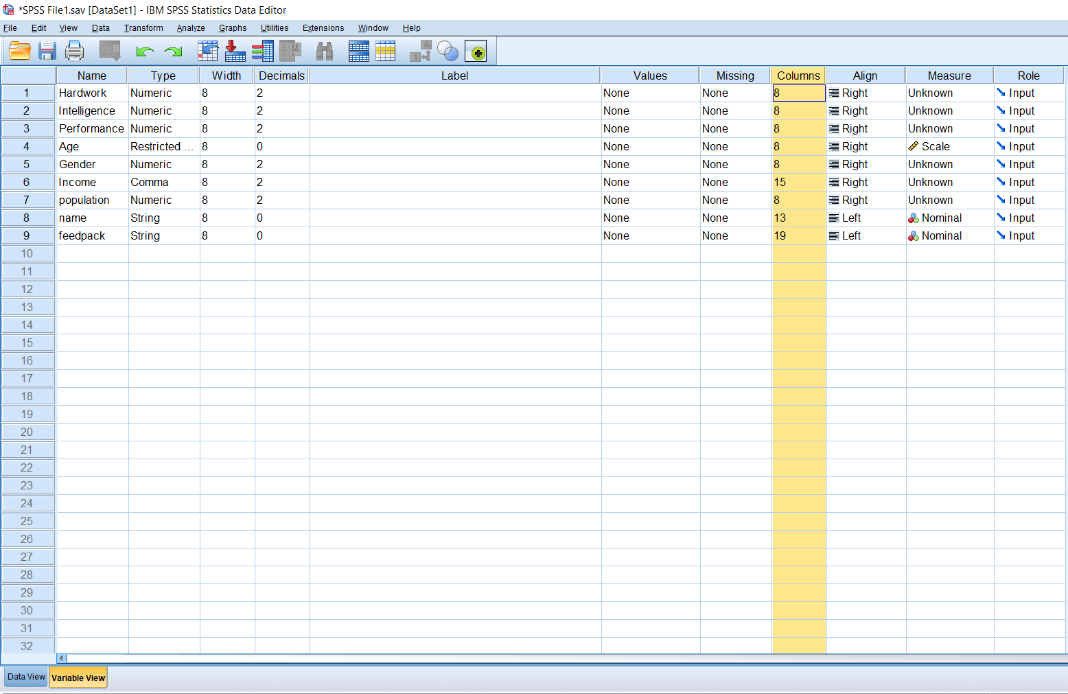 square a list of numbers in spss ibm