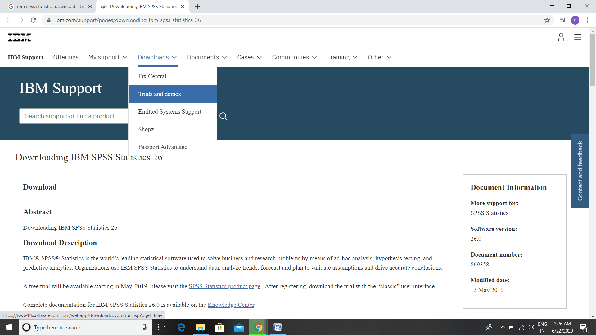 spss free trial for windows 10 isnt loading