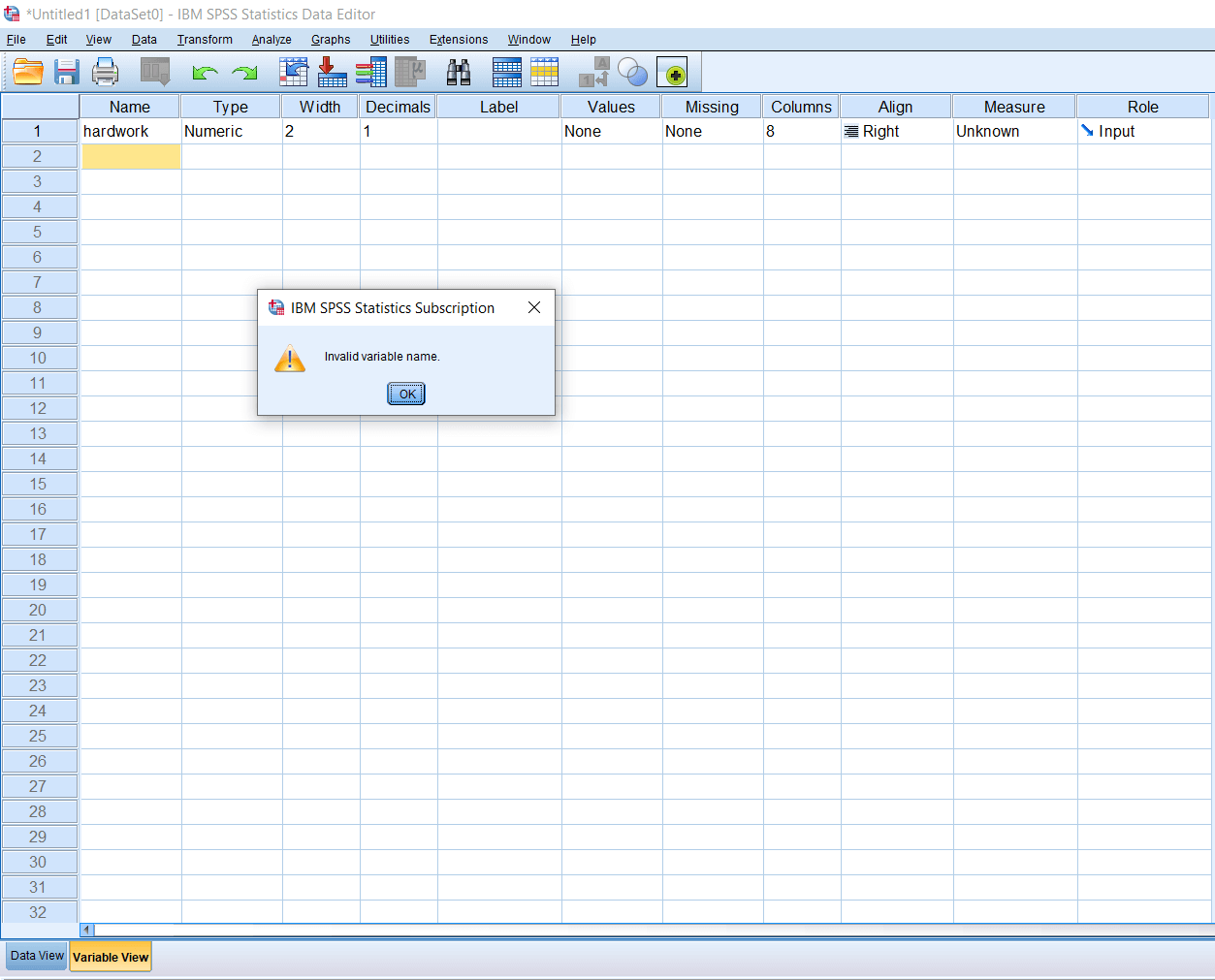 SPSS Numeric Variable