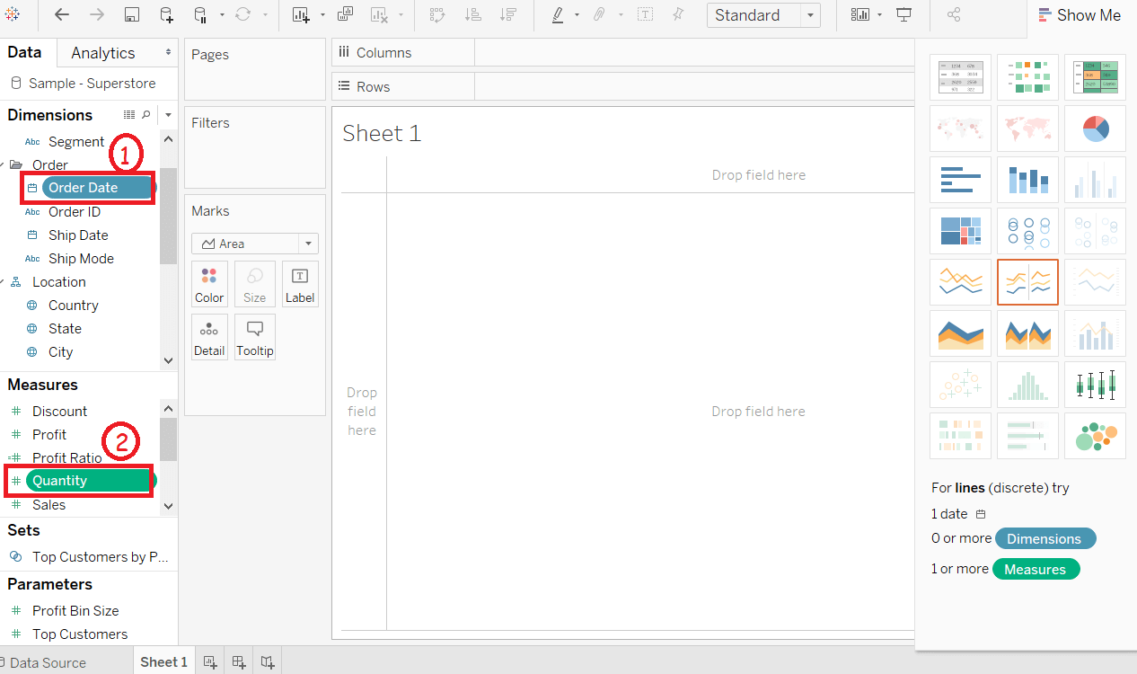 Tableau Area Chart