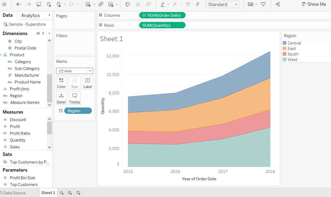 Tableau Area Chart