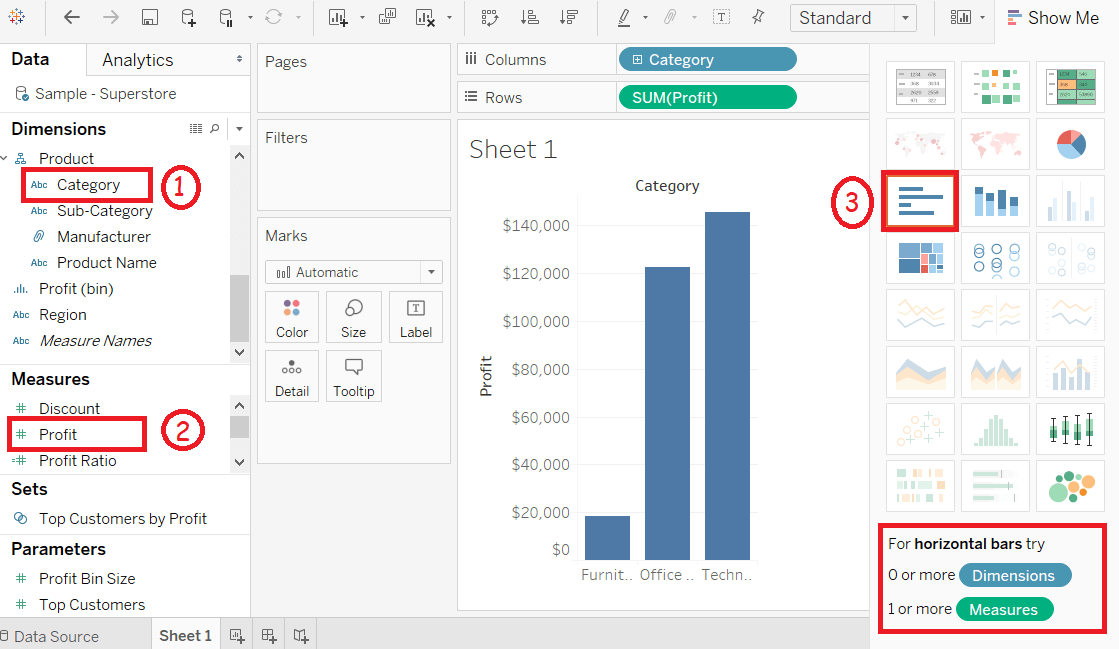 Tableau Bar Chart Different Colors