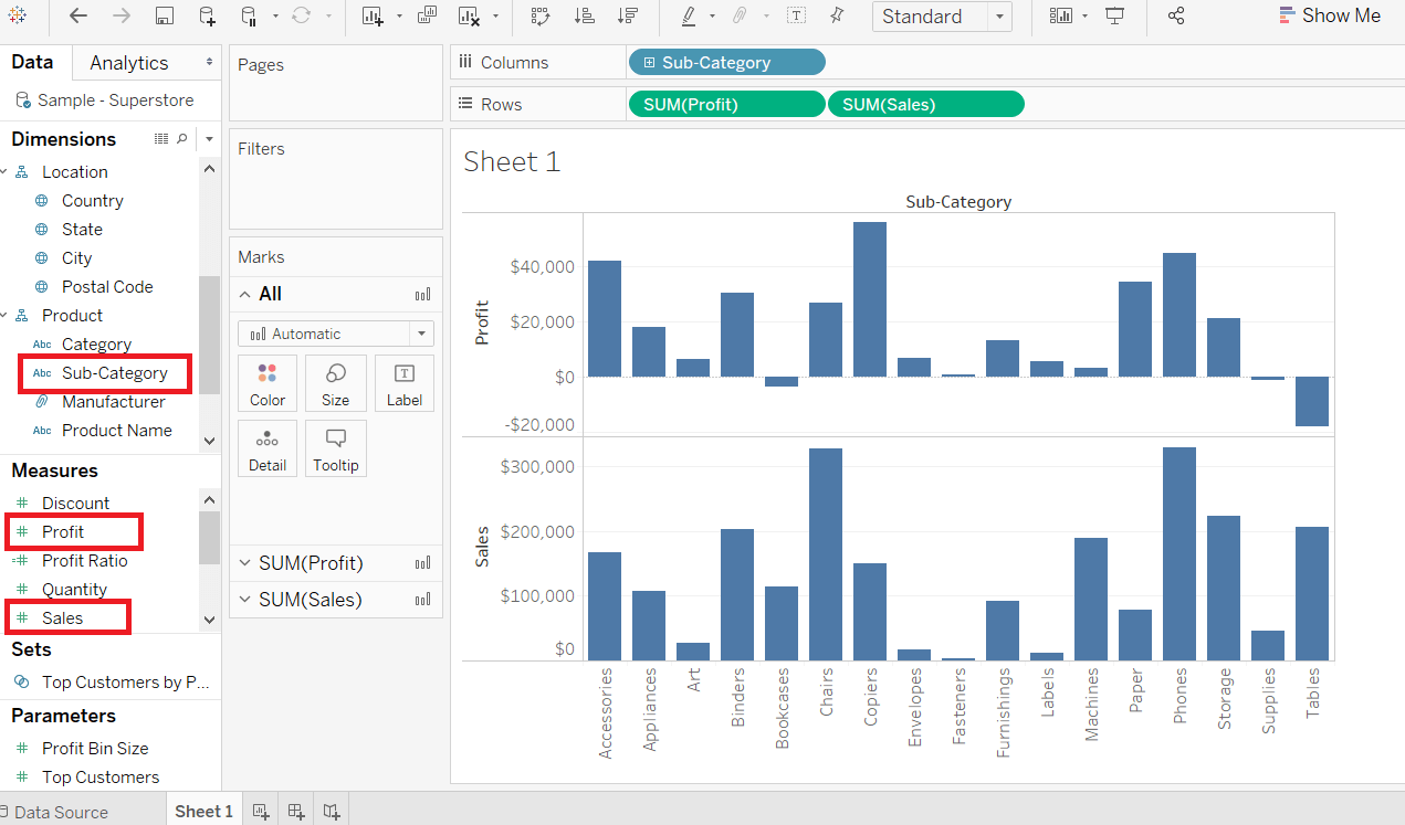 Bullet Chart Tableau