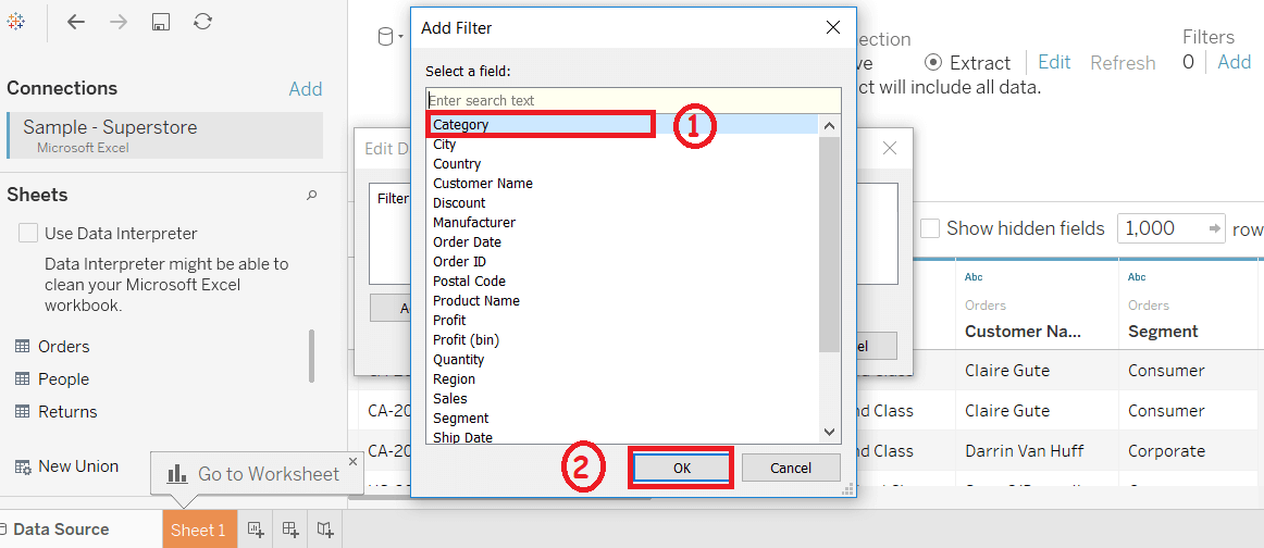 Tableau Data Source Filters