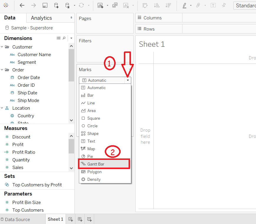 Gantt Bar Chart Tableau