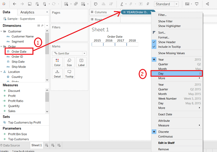 Tableau Gantt Chart