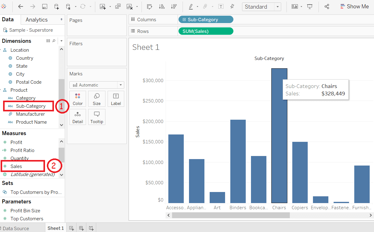 Tableau Waterfall Chart Example