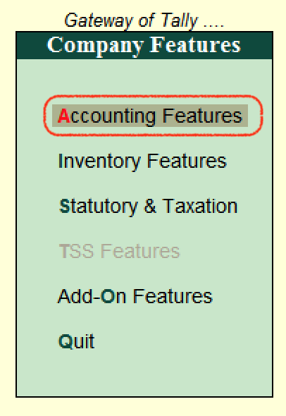 Accounting Features in Tally ERP 9